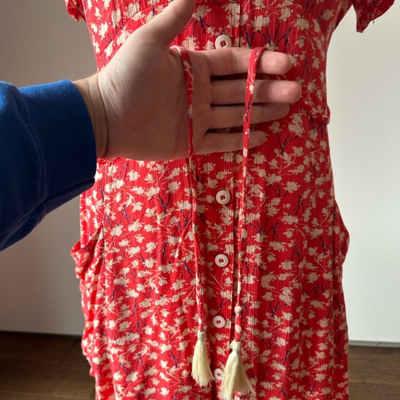 By Together Red Mini Dress with Tassel Tie - Picture 7 of 9